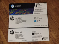 3 Genuine HP 305A 305X CE411AC CE410A CE410XC Black Cyan Toner LaserJet Pro 300
