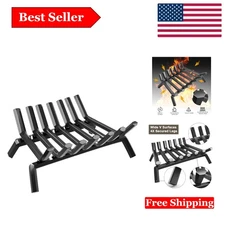 Heavy-Duty 30-Inch Wrought Iron Fireplace Log Grate for Indoor & Outdoor Use