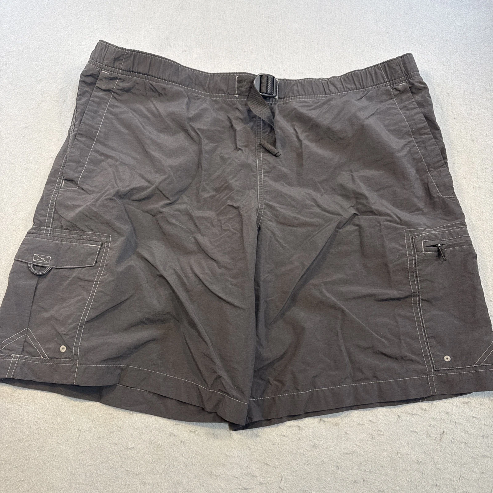 Columbia PFG Shorts Men LARGE Black Omni Shade Belt Cargo Outdoor MESH LINING