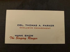 Col. Tom Parker Business Card