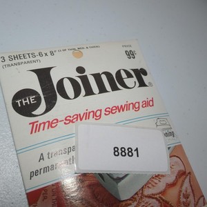 Vintage The Joiner Time-Saving Sewing Aid Transparent Bonding Film 3 Sheets