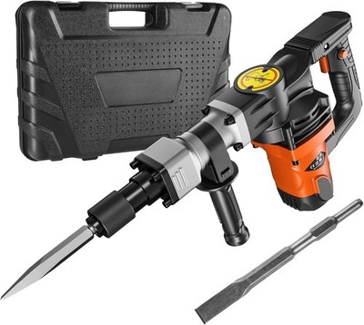 VEVOR Demolition Jack Hammer, MAX 1400W + 2 Chisel Bit Set + Orange, Orange 