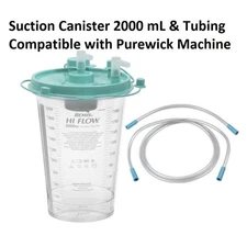 Suction Canister 2000 mL and 2 Tubing 15" , 6 Foot for Urine collection Machine