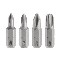 "4 StüCk PH0/PH1/PH2/PH3 Phillips Schraubendreher Bit 1/4\" Schaft 1\" LäNge"