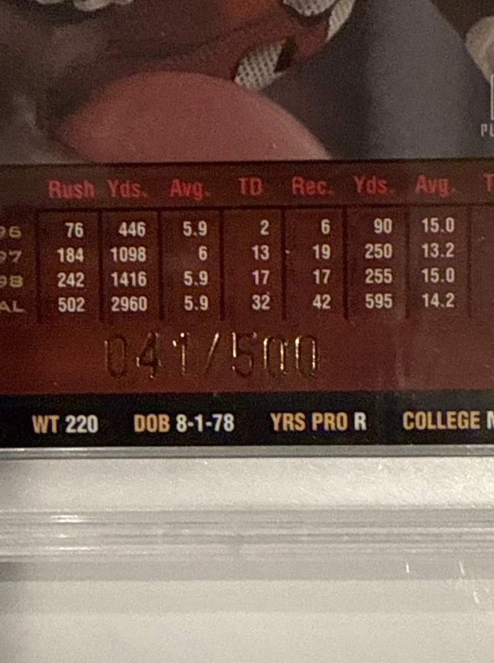 1999 Playoff Prestige SSD Edgerrin James RC Spectrum Purple SP 41/500 Colts - Image 3 of 3