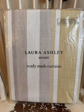 Laura Ashley Camomile Awning Stripe Pencil Pleat Fully Lined Curtains 88” x 72” 