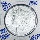 1890 BU UNCIRCULATED MORGAN SILVER DOLLAR AUTHENTIC U.S. MINT FREE SHIPPING 6309