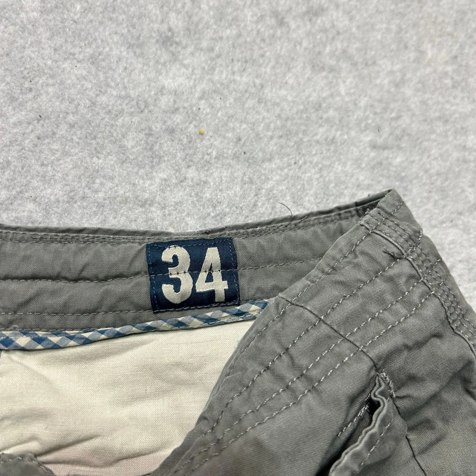Shorts de carga vintage antigo marinho masculino 34 cinza chino militar caminhada ao ar livre Y2K - Imagem 3 de 4