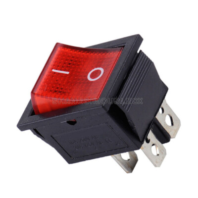 5X KCD4 Red Rocker Boat Switch 25*31MM DPST 4P Terminals ON/OFF 16A 250V NEW
