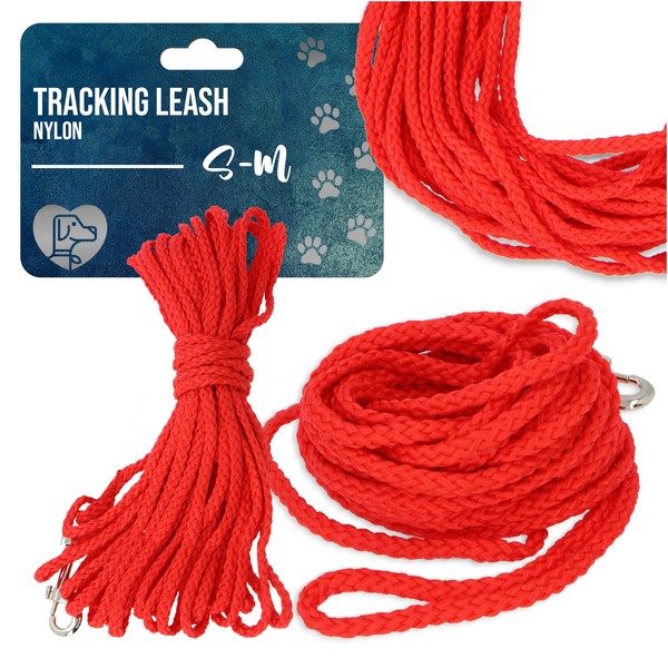 Haustier Hundeleine Trainingsleine Nylon Seil FäHrtenleine Suchleine 5M Rot-image