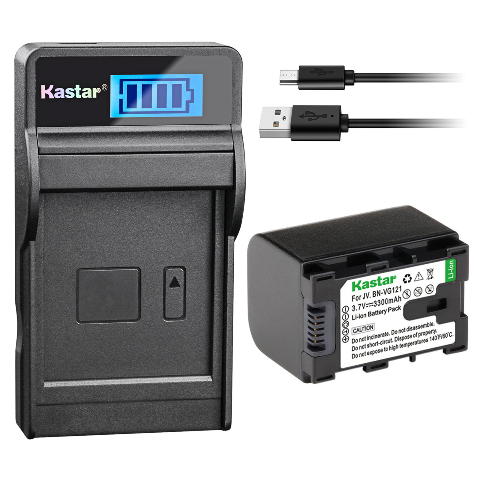 Kastar Battery LCD Charger for BN-VG107U BN-VG108U BN-VG114U