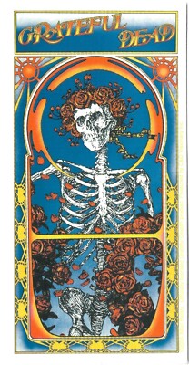 The Grateful Dead Skull & Roses Vinyl Sticker Classic Rock LP