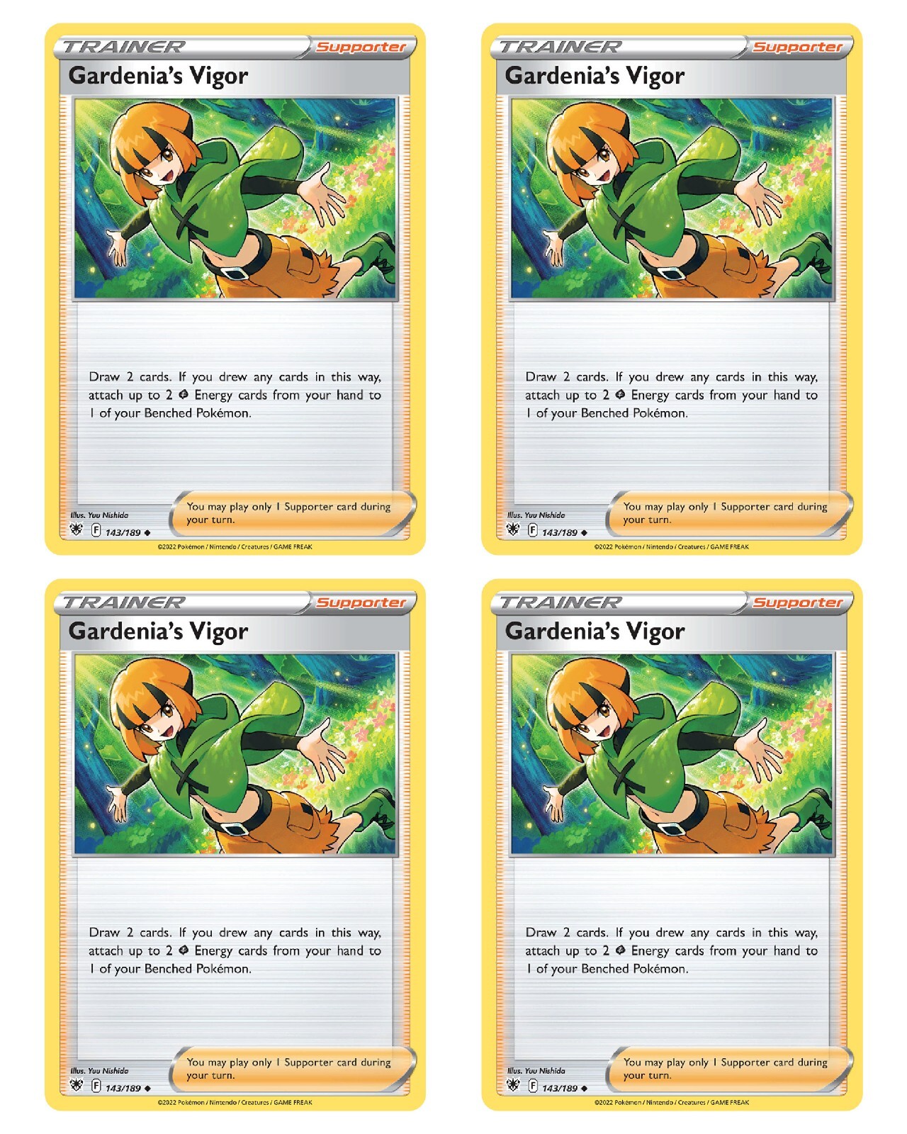 x4 Gardenia's Vigor 143/189 Uncommon Astral Radiance Pokemon TCG NM