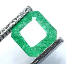 10.60 Ct Natural Green Emerald Certified Gemstone Asscher Cut With Free Gift