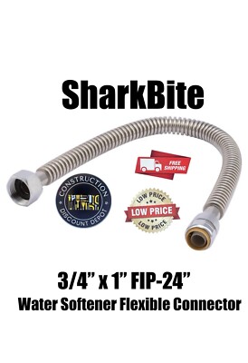  SharkBite Connection 3/4'' x 1'' Fip 24'' Water Softener Flex Hose #960799