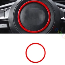 Bright Red Steering Wheel Horn Button Ring Trim 1pcs For Mazda 3 Axela 2017-2018