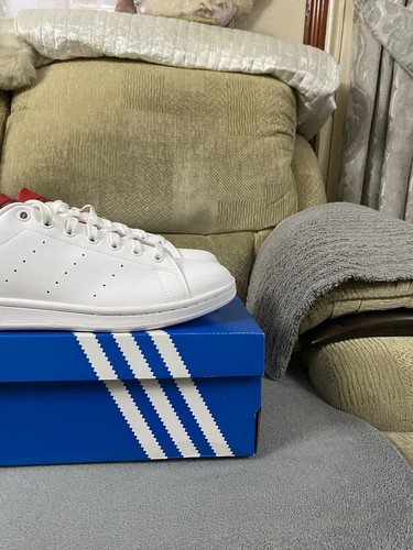 Adidas Originals Stan Smith weiß rot Turnschuhe Schuhe neu im Karton Größe 9,5 UK Herren ID1979 - Bild 5 von 19