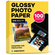 Glossy Photo Paper For Printer 8.5 x 11” x 100 Sheets - Picture Paper for Pri...