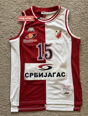 Nikola Jokic Headgear Classic Basketball Jerseys Serbia Red & White New Men Sz S