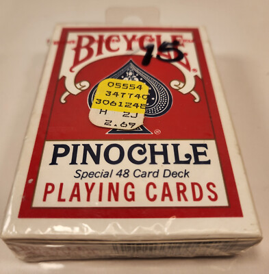 Vintage SEALED NEW Red Bicycle Pinochle Playing Cards Special