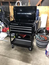 Roller Cart Tool Cabinet Storage Chest Box  Black 4 Drawer 580 Lb Capacity