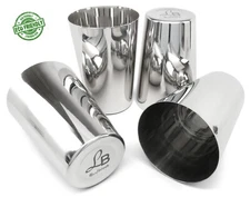 Stainless Steel Cups Shatterproof Drinking Pint Cups 13.5 Ounce - 4 Pack NEW