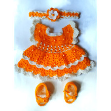 Abito bambino fatto a mano all'uncinetto per bambini 0 - 6 mesi