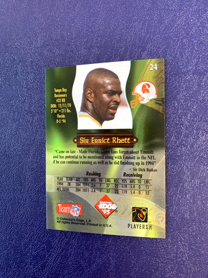 1995 Excalibur Rookie Roundtable Sword and Stone Diamond #24 Errict Rhett - Image 2 of 2