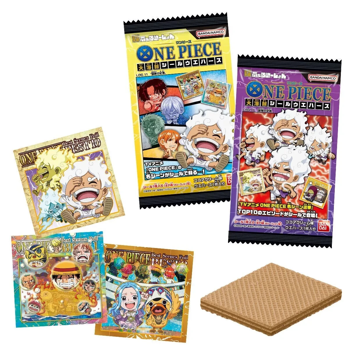 One Piece Great Pirate Seal Wafer LOG.11 BANDI Stickers Box 20