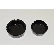 Pair of Black Glass Ashtrays, Black Glass Gift, Made in France Gift for Smoker