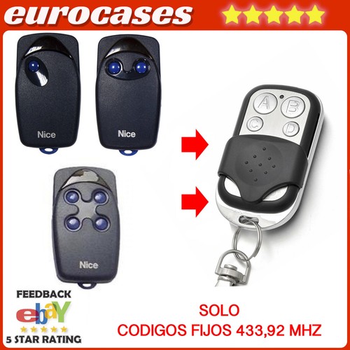 Télécommande Multikoo Slide Pour Nice Flo1, Flo2, Very VE – 433 MHz