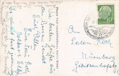 REIT im WINKL BAYERN DEUTSCHLAND~CAFE BERGSTUBEL-STARKER SCHNEE~FOTO POSTKARTE - Bild 2 von 2