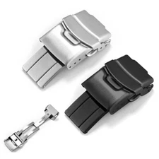 Double Locking Watch Band Buckle Stainless Steel Deployant Watch Clasp 16-24mm