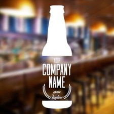 Bar Pub Alcohol Beer Bottle Window Stickers Company Name Personalised Vinyl