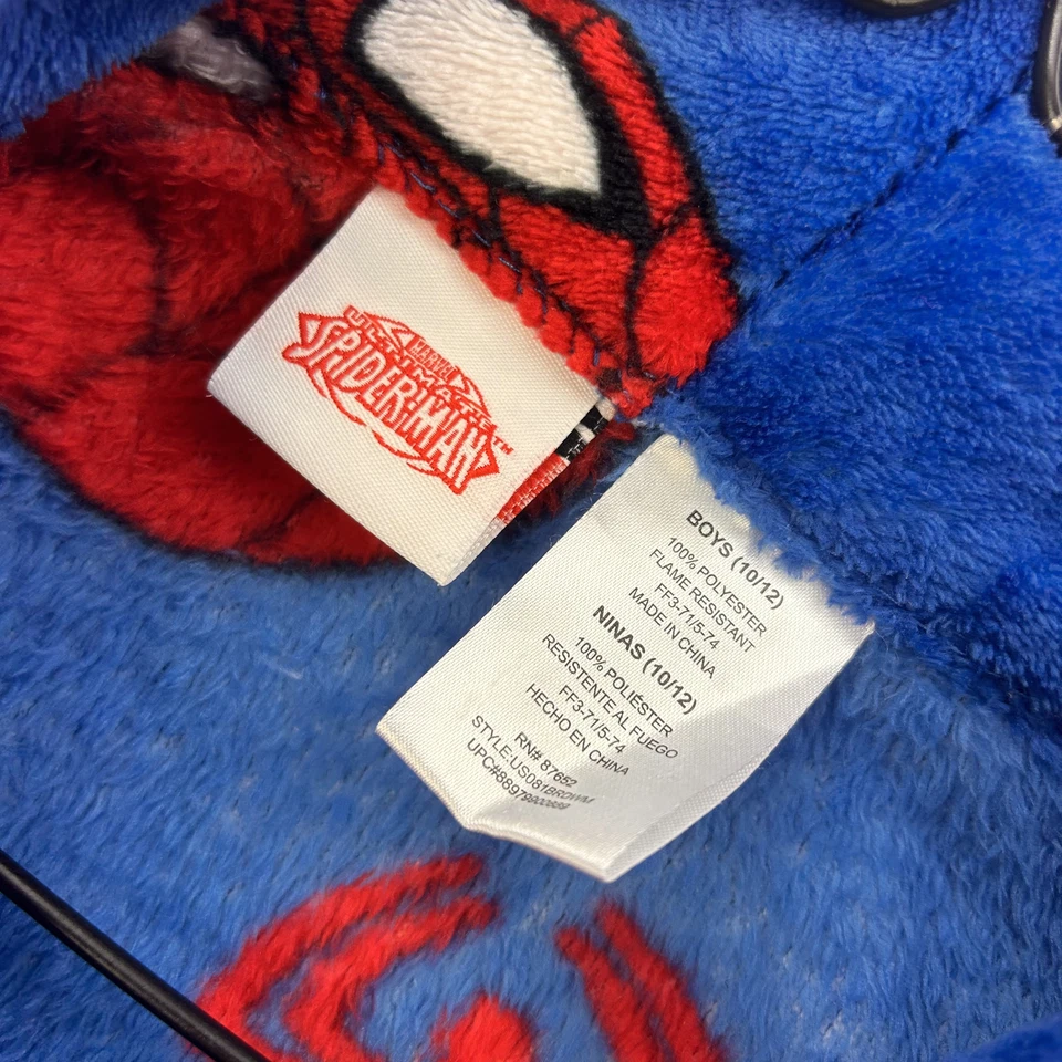 Marvel Ultimate Spiderman Niño Azul Rojo Poliéster Manga Larga Bata 10-12 años Nuevo sin usar Foto 2 de 4