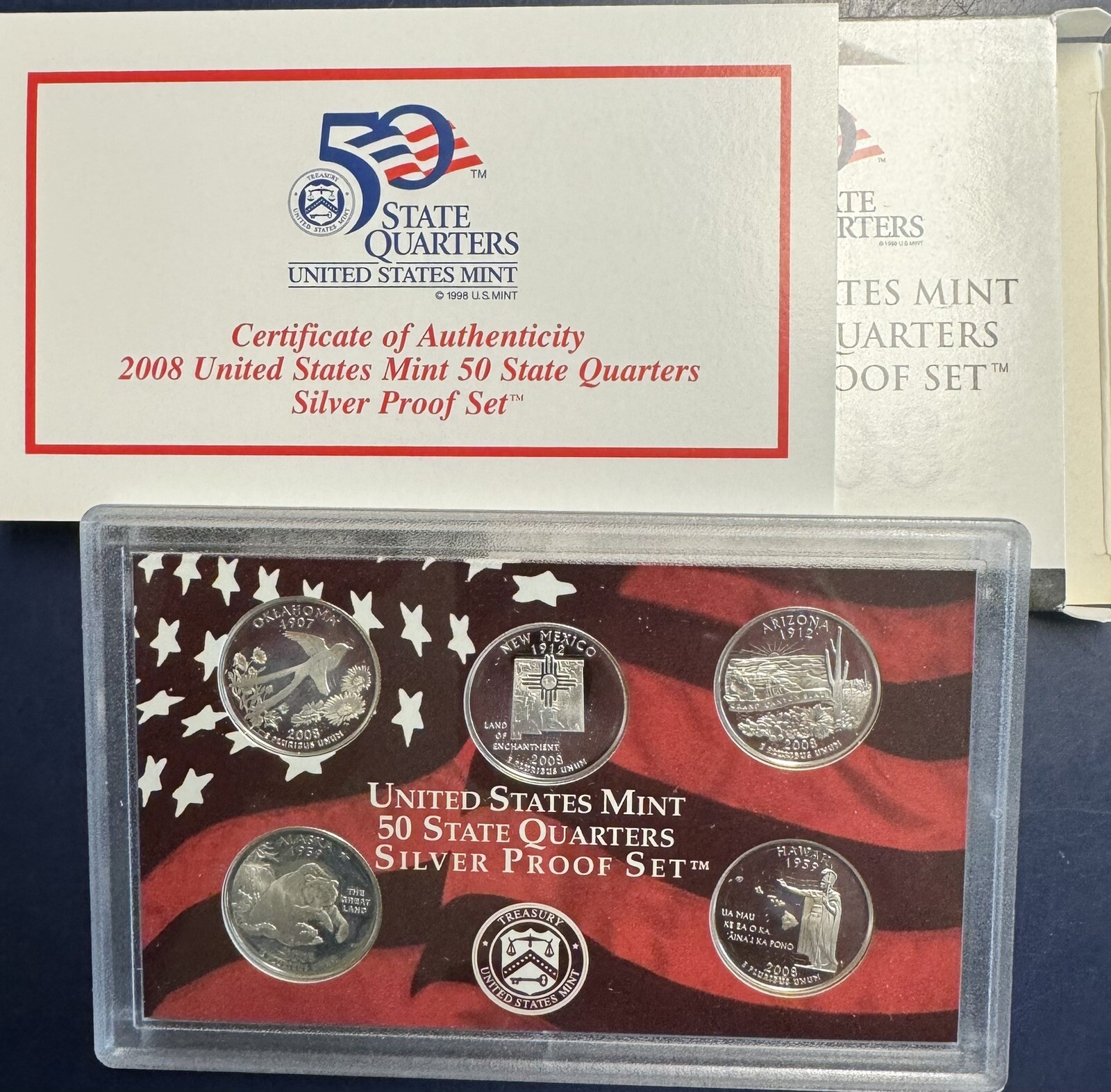 2008-S Silver State Quarter Proof Set in OGP   Free US Shipping