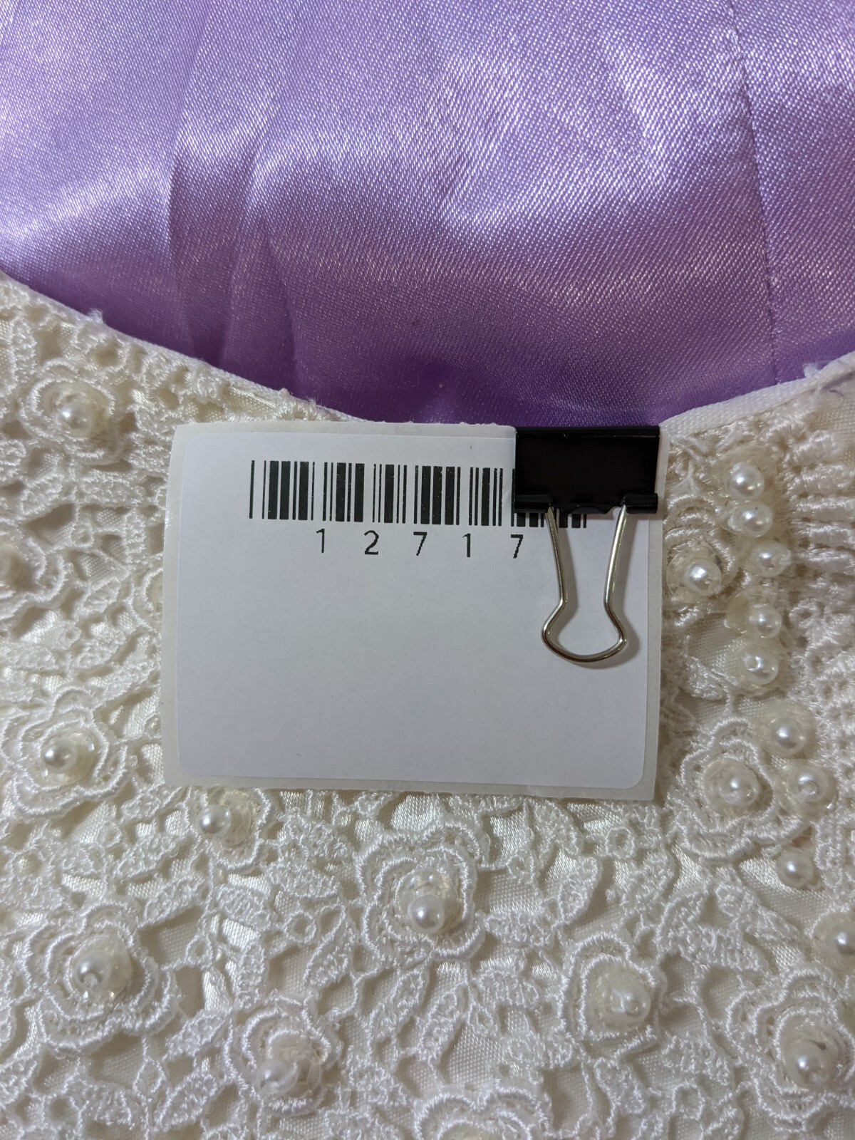 Handmade Maxi Dress Women Small Purple White Beaded Lace Bodice Thigh Slit Prom