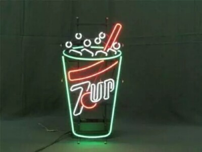 7UP Soda Neon Sign 17''x10'' Light Lamp Man Cave Handmade Artwork Beer Bar SY