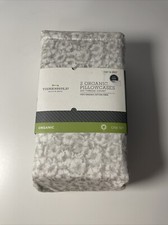 Two 2 Organic Cotton Lightweight Flannel King Size Pillow Cases - White, SOFT