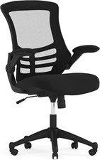 Ergonomic Black Mesh Office Chair with Adjustable Height Flip-Up Armrests