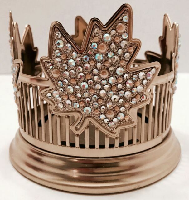 Bath & Body Works Rhinestones Maple Leaves 3 Wick Candle Holder Sleeve