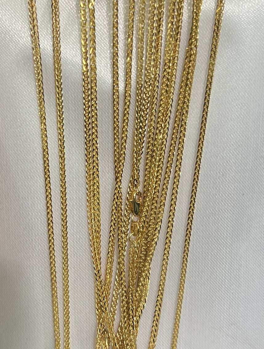 アクセサリー 19so 24/7 18k necklace 18K Solid Gold Cuban Link Chain Women Necklace 2mm 16