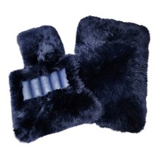 Dark Blue Genuine Sheepskin Car Floor Mats Fits Bentley Models 2012 - 2025