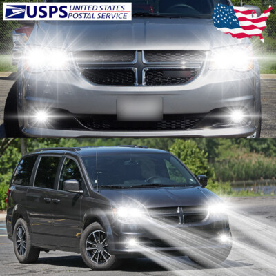For Dodge Grand Caravan 2011-2019 6000K COB LED Headlight High Low Fog Bulbs C9B