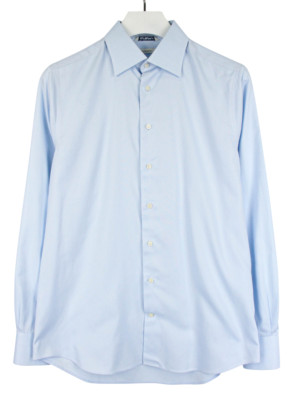 Suitsupply Try On Slim Fit Formelle Shirt Herren 40/15 3/4 Blau Spread Collar