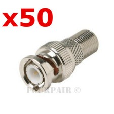 50 Pack BNC Male Plug to F-Type Female Coax CCTV RG59 Cable Adapter Connector