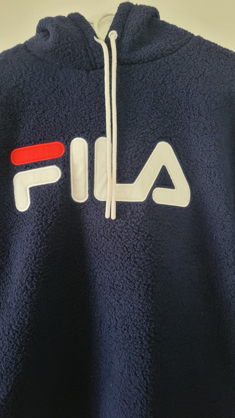 Felpa con cappuccio donna Fila Caroline Sherpa blu taglia large.