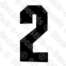 NUMBER 2 TWO Vinyl Die Cut Decal Sticker - RACING NUMBER - RSD