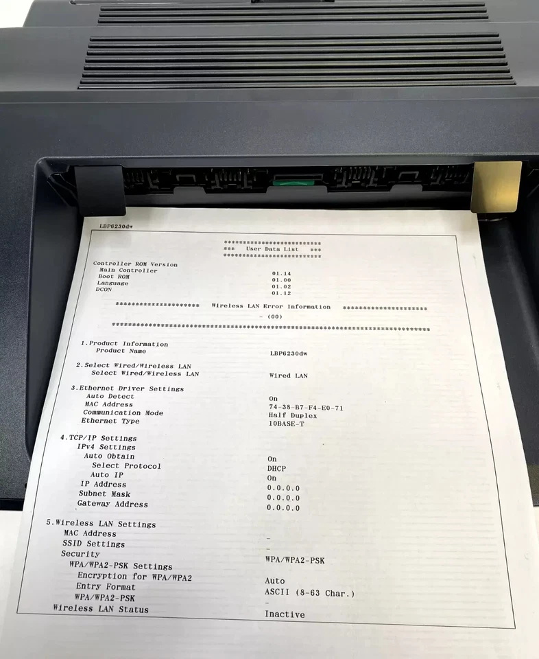 Canon ImageCLASS LBP6230DW Printer Compact Wireless Ethernet USB DUPLEX F166500 - Image 3 of 4