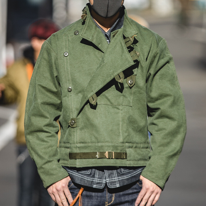 Men Vintage Swedish Motorcycle Jacket Cotton Tops Army Men Vintage Swedish Motorcycle Jacket Cotton Tops Army